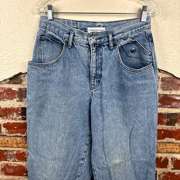 Vintage Calvin Klein Jeans Size 30 Light Wash High Rise Tapered Leg USA 90s - Picture 2 of 10